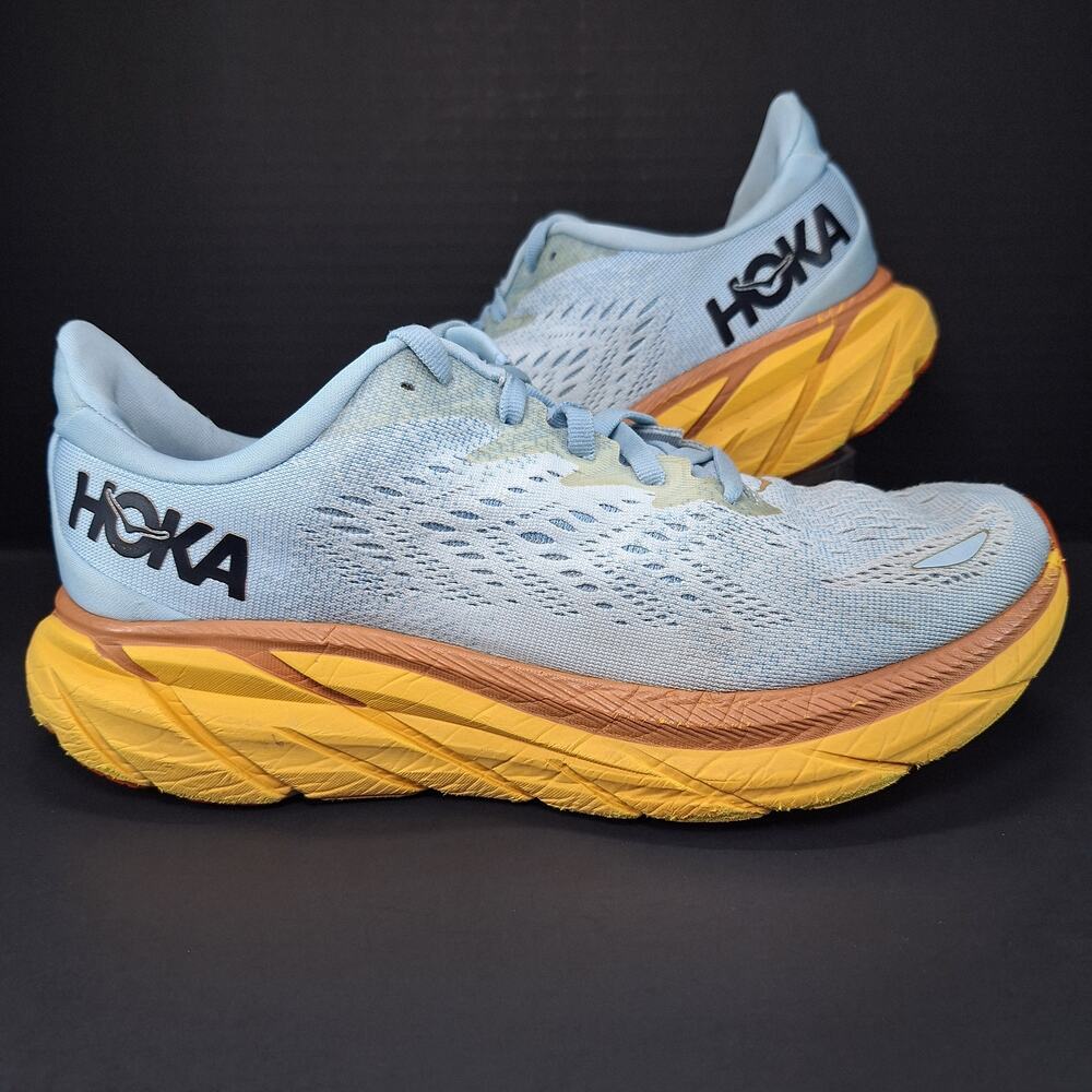 Hoka One One Clifton 8 Wide Womens 9D Summer Blue Ice Flow 1121375 SSIF Shoes